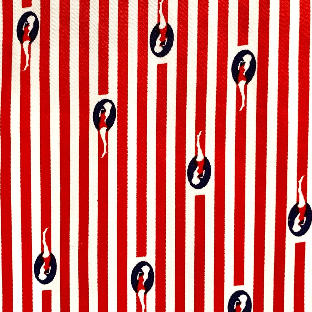 “Marilyn Monroe” pin-up red and white striped bathing beauty print dress- XS - Picture 12 of 12